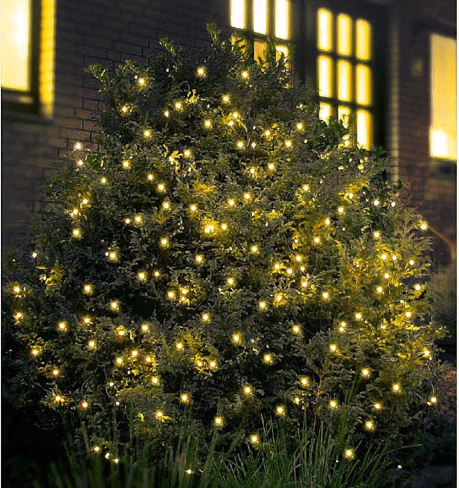 Rete luminosa a LED 3,2x1,5 m 160 LED bianco caldo Timer Cavo di alimentazione per esterni da 5 m