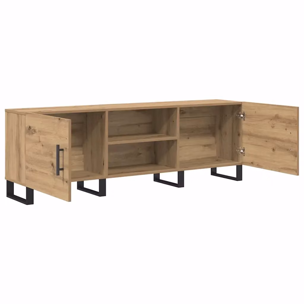 Mobile porta TV moderno HELLOSHOP26 in legno di rovere color marrone L: 150 cm, P: 30 cm, H: 50 cm – 2