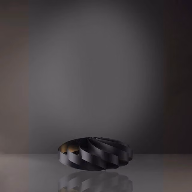 Lampada da scrivania moderna Flat Polilux Linea Zero colore nero con 1 luce E27, diametro: 50 cm