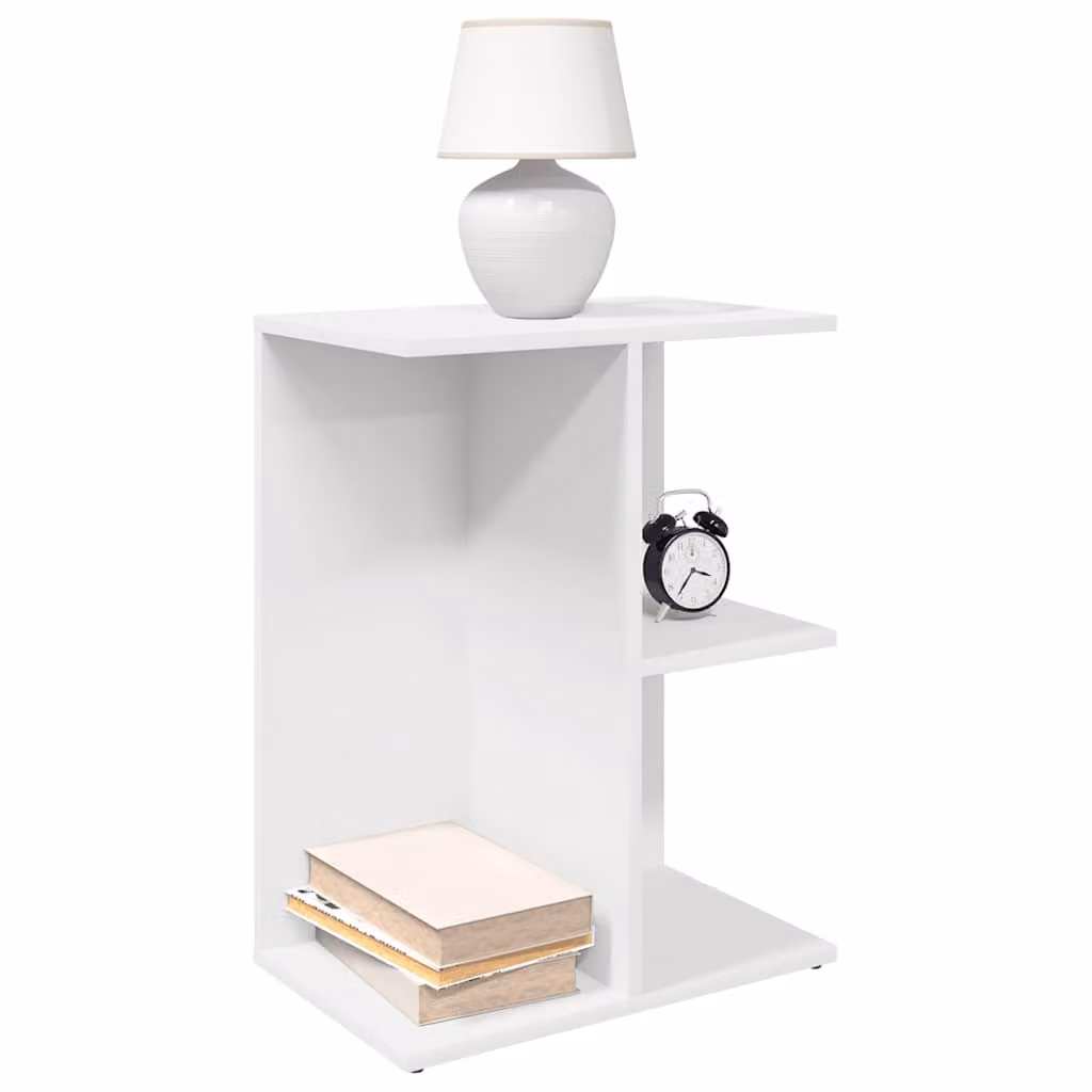 Set di 2 comodini moderni vidaXL bianchi in MDF da appendere al muro L: 46,5 cm, P: 29 cm, H: 61 cm