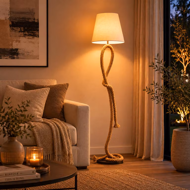Lampada da terra, altezza 175 cm, Ø 40 cm, E27, max. 40 W, cavo/tessuto/metallo