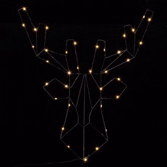 Figura decorativa a forma di cervo Casaria in metallo con luce LED bianco caldo e timer per decorazioni natalizie e invernali – 1