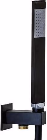 Paffoni Ringo West - Set di soffione QUADRO, supporto e flessibile, nero opaco ZDUP095NO