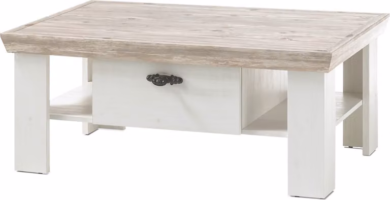Tavolino Florenz Tavolo da soggiorno in pino Oslo bianco 109x69 cm