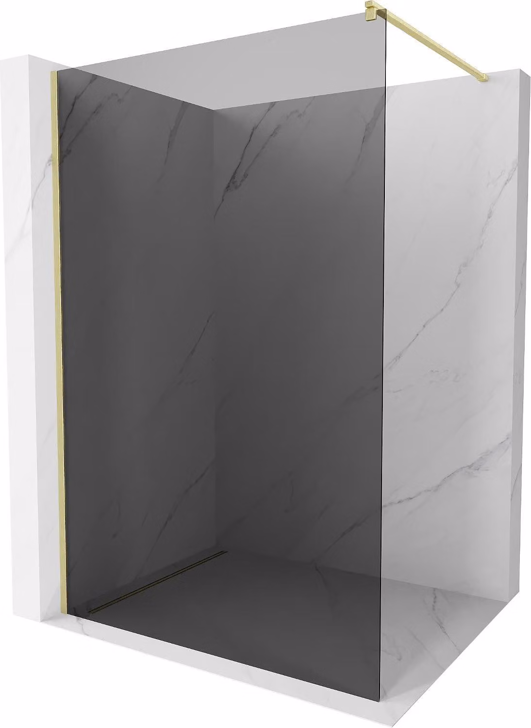 Mexen Kioto parete doccia Walk-in 70 x 200 cm, grafite 8 mm, oro spazzolato - 800-070-101-55-40