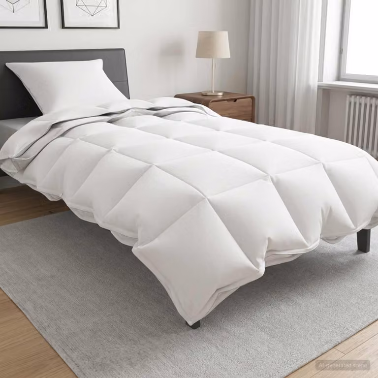 Set di 2 piumini vidaXL per tutto l'anno in fibra di bambù e poliestere, colore bianco, L 137 x P 200 cm