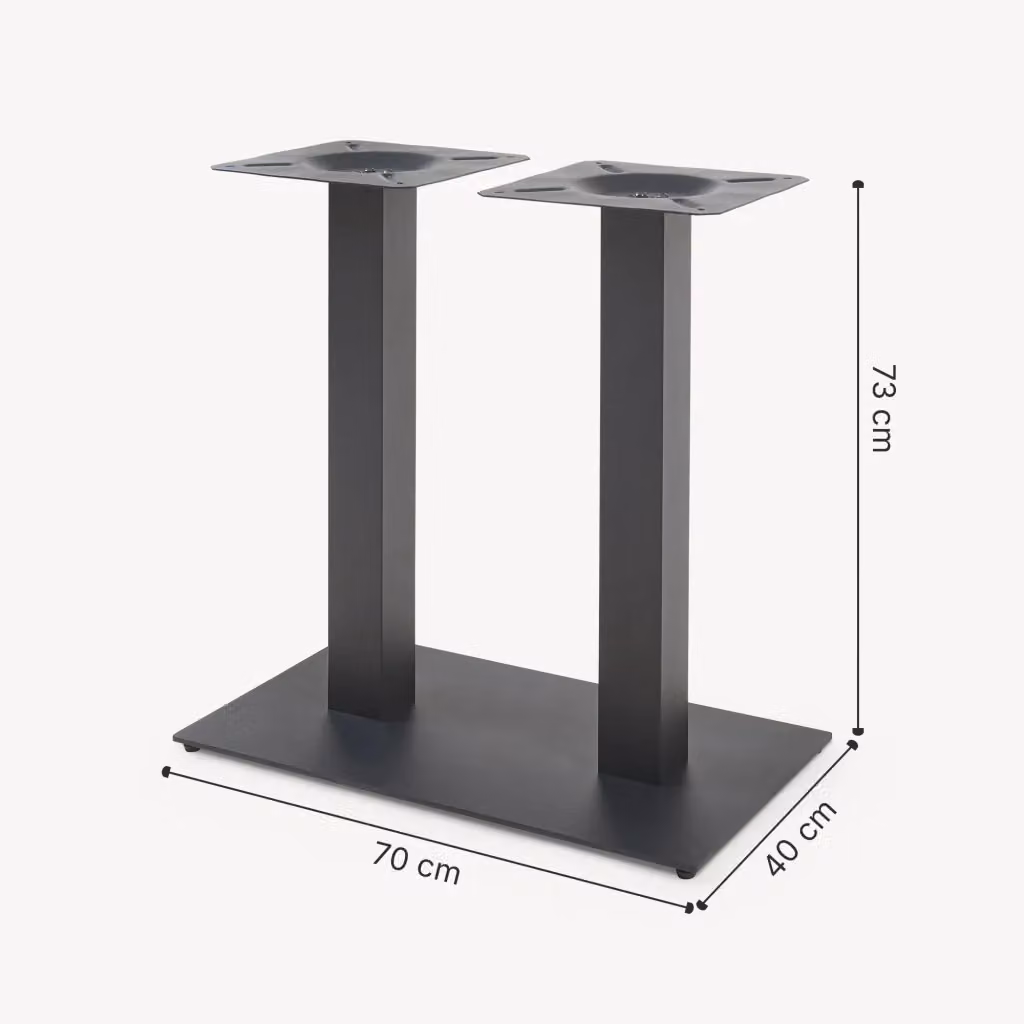 Telaio per Tavolo Fai da Te Vadejord en.casa in Metallo Nero con Struttura a 2 Gambe L: 70 cm, P: 40 cm, H: 73 cm – 2