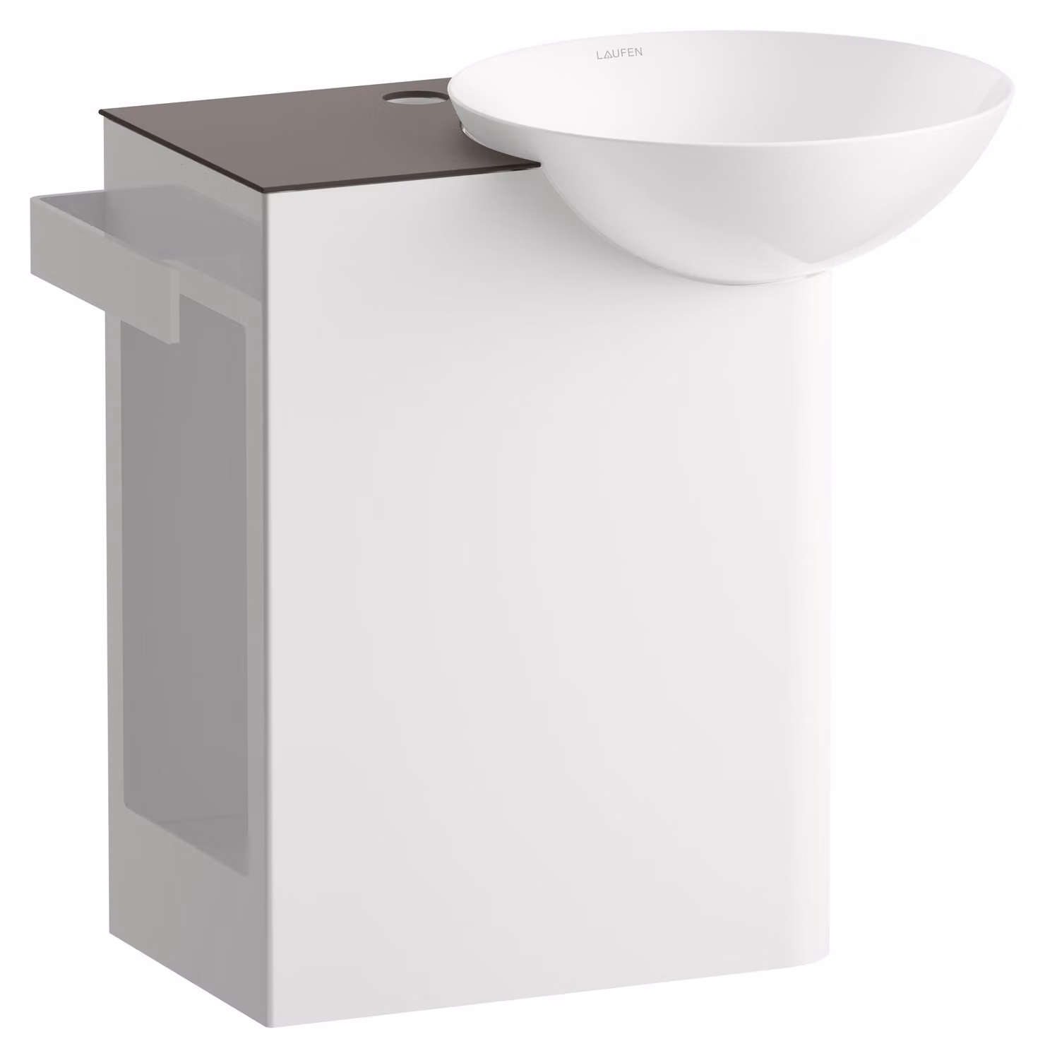 LAUFEN INSERT Plan de toilette, rectangulaire, tablette à gauche, 1 trou pour robinet, sans trop-plein, 485x317x470mm, H585IN37111111, H585IN37111111