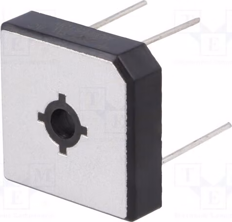 1x Raddrizzatore a ponte monofase: If: 15A, Umax: 1000V, Ifsm: 300A, modello MB10W, monofase