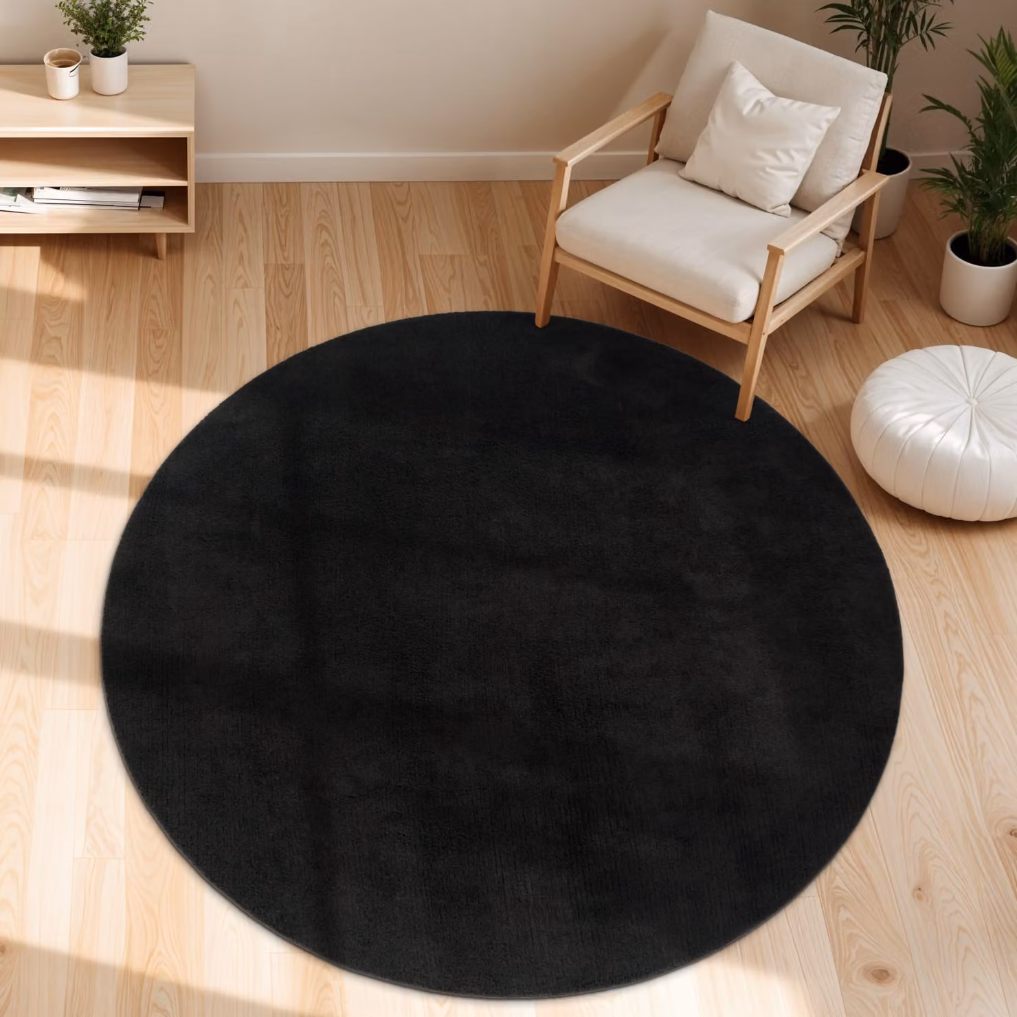 Tappeto rotondo Calia Italia nero Diametro: 120 cm – 2