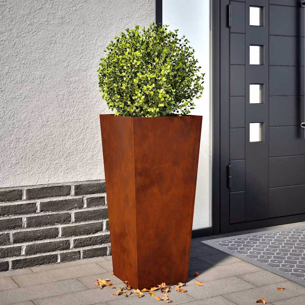 vidaXL Fioriera da Giardino in Acciaio Corten, Colore Marrone, L/P/H: 35 x 35 x 75 cm