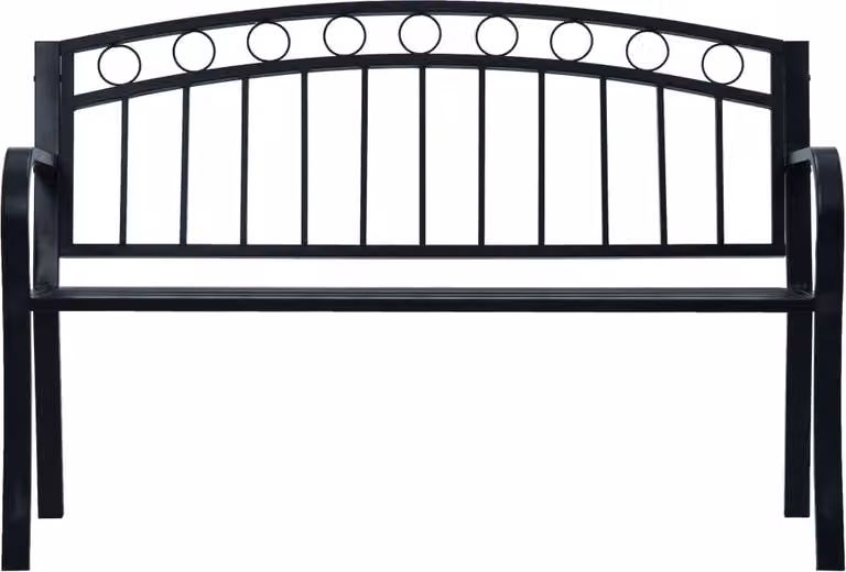 Panchina da Giardino 125 cm Nera in Acciaio  47945