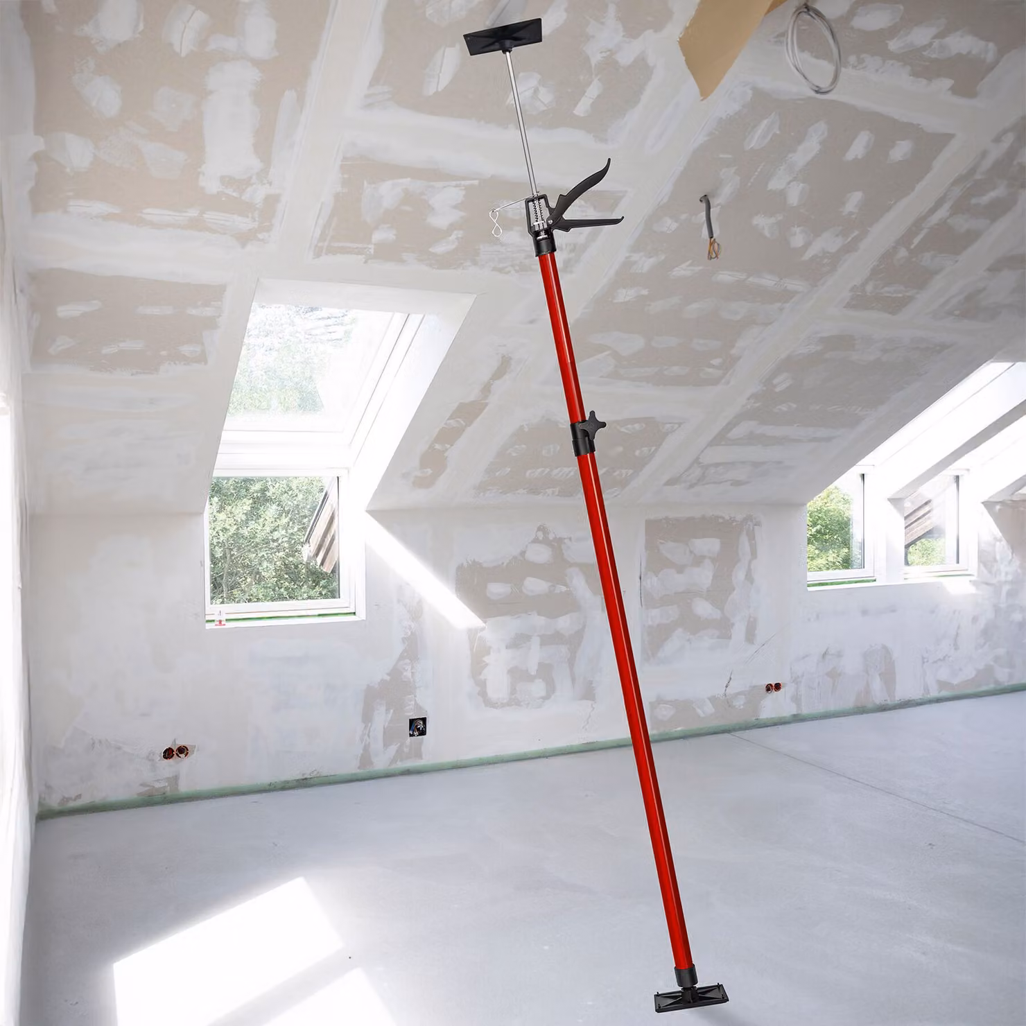 Set di 2 puntelli in acciaio TecTake GmbH, colore rosso, regolabili da 115 a 290 cm – 2