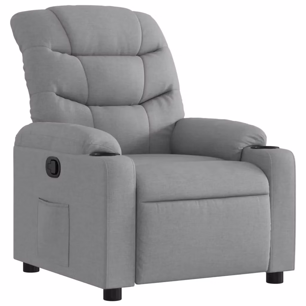 Poltrona Reclinabile Relax vidaXL in Tessuto Grigio con Braccioli e Reclinazione Manuale – 2