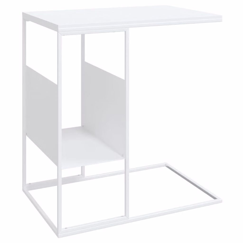 Tavolino Bianco 55x36x59,5 cm Legno Multistrato