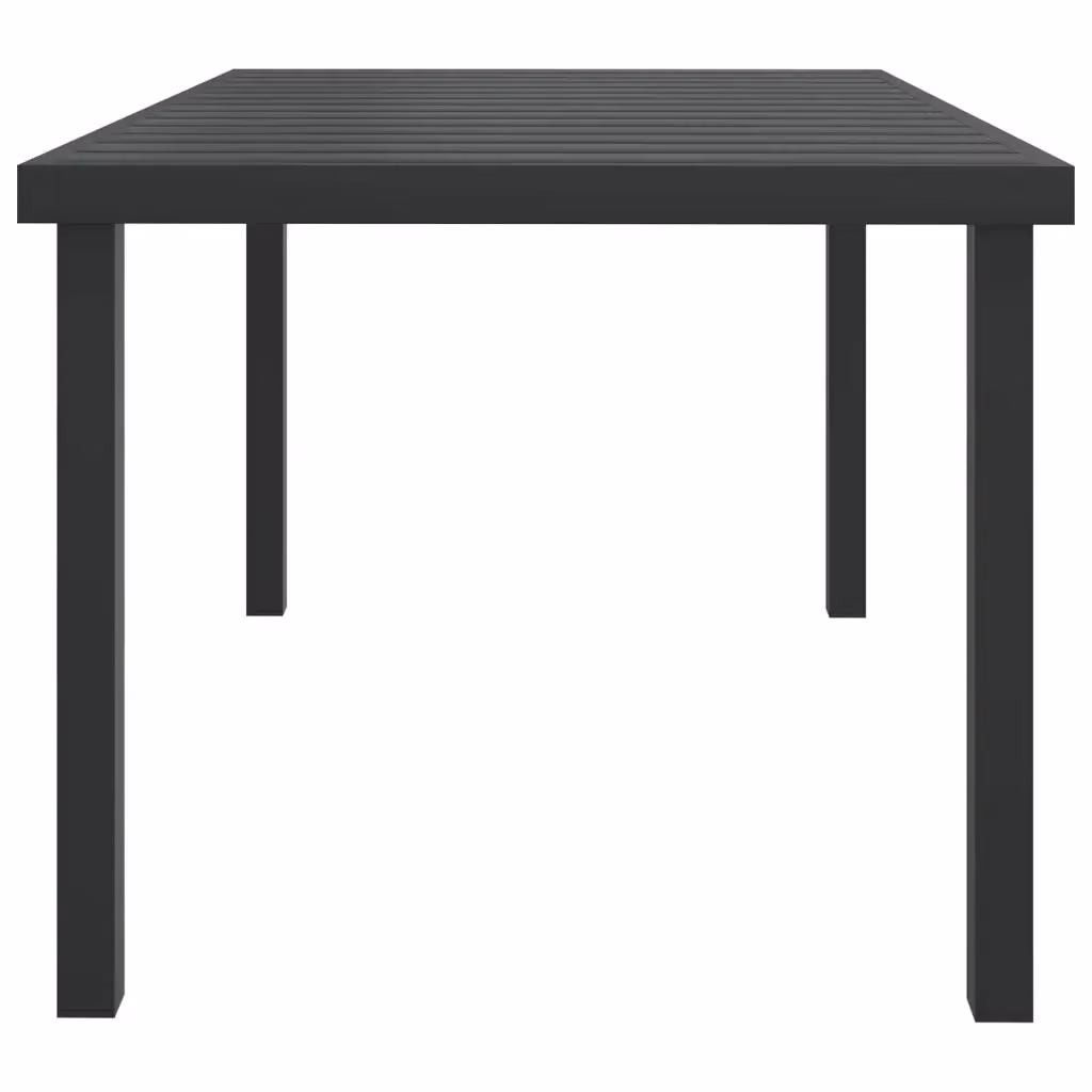 Tavolo da giardino rettangolare vidaXL in alluminio verniciato nero e materiale composito, L 140 x P 90 x H 74 cm – 2