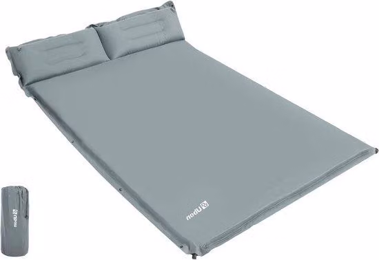 Materassino da campeggio autogonfiabile per 2 persone con cuscino rigido 190x130cm per viaggi, escursioni e tenda da spiaggia
