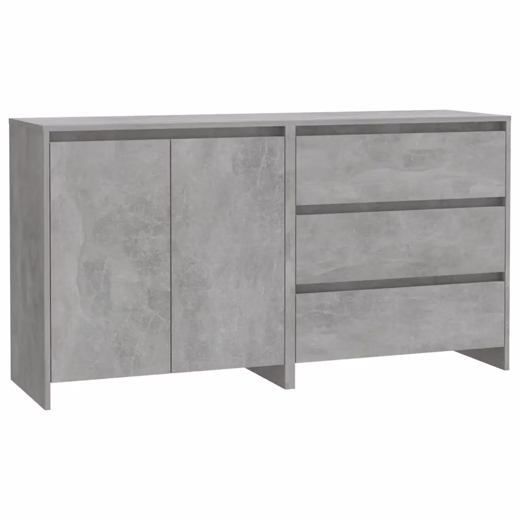 Set di 2 credenze moderne vidaXL in legno multistrato e MDF, colore grigio, da appendere alla parete – 2