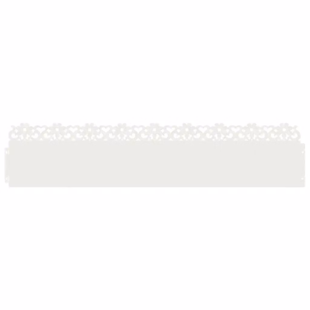 vidaXL Set di 30 bordure per prato in acciaio bianco, L: 103 cm, P: 0,05 cm, H: 22 cm – 2