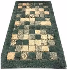 Tappeto da bagno MOSAICO Verde e Bianco con design moderno, L: 110 cm, P: 60 cm