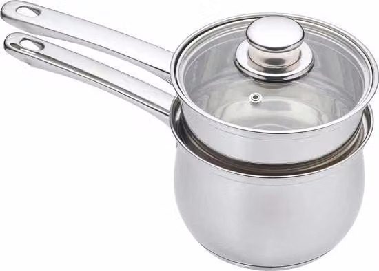 Pentola per cottura a vapore Kitchen Craft in acciaio inossidabile con coperchio in vetro, colore argento