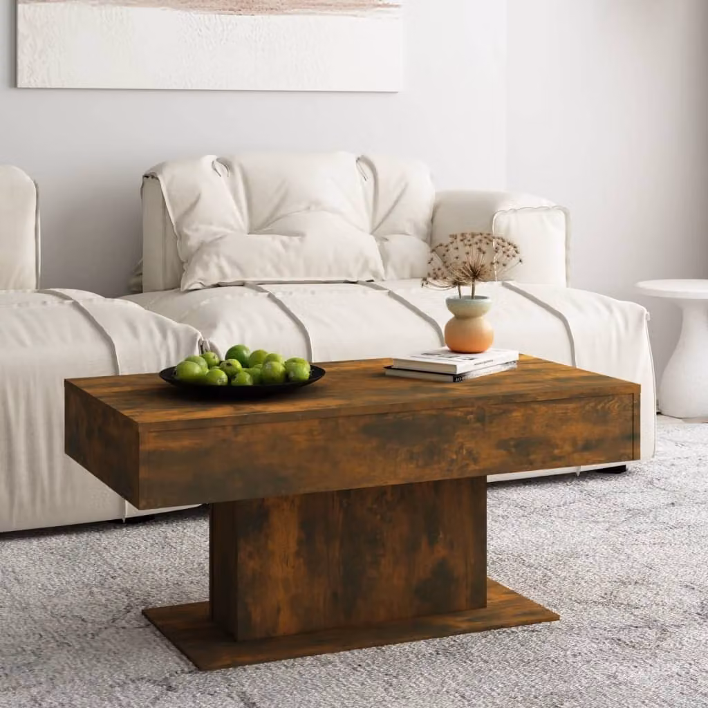 vidaXL Tavolino in rovere affumicato 96x50x45 cm in legno - Tavolino - Tavolini - Tavolino - Tavolino da salotto