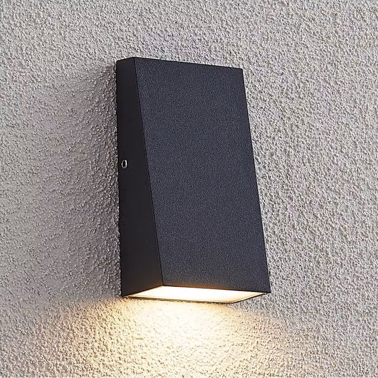 Applique da esterni a LED Adarey Lucande, Alluminio / Grigio / Zincato, Alluminio, Moderno, Applique LED da esterni