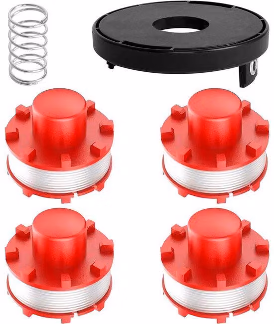 Set di accessori per tosaerba: 8 gambe, 2 palline di gomma e 2 molle.