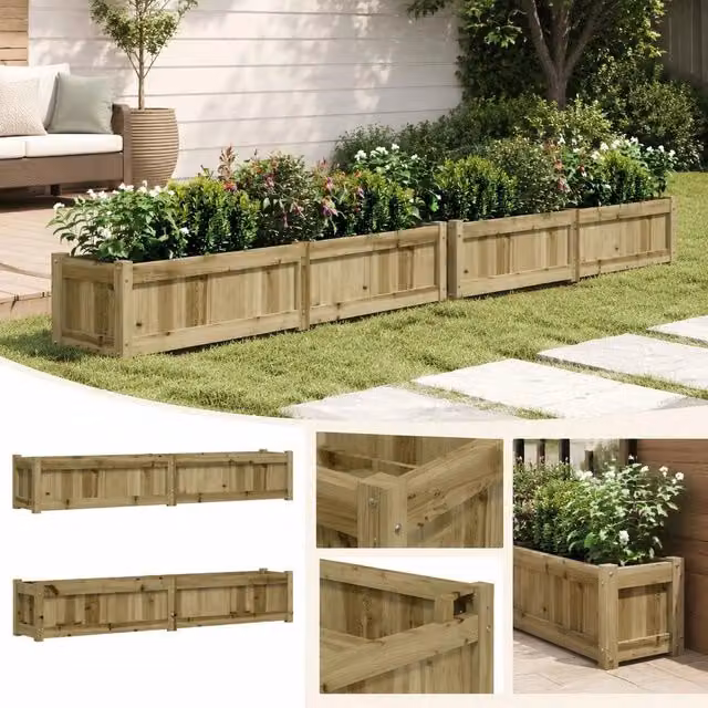 Plant Pots 2 Pcs. Pinewood Impregnated