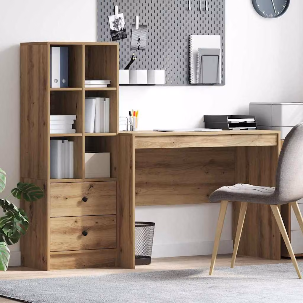 Maison Exclusive - Scrivania con cassetto 2 pcs Rovere artigianale