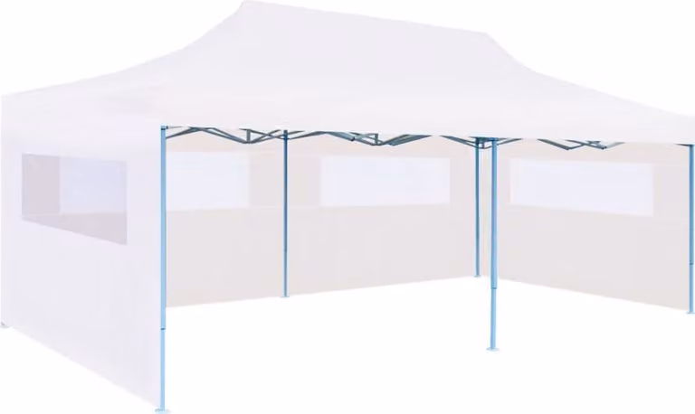 The Living Store Tenda pop-up per feste con pareti laterali pieghevole 3 x 6 m in acciaio bianco