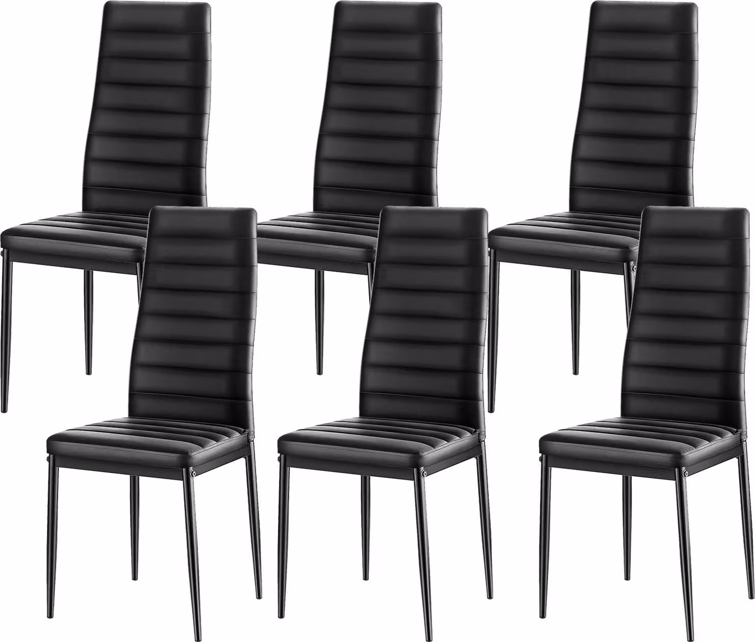 SucceBuy Sedia da pranzo moderna (set da 6) dal design elegante, con rivestimento in Pelle finta e struttura robusta (capacità di carico fino a 136 kg). Ideale per tavoli da pranzo, sedia da cucina salvaspazio con comoda imbottitura e robuste gambe in met