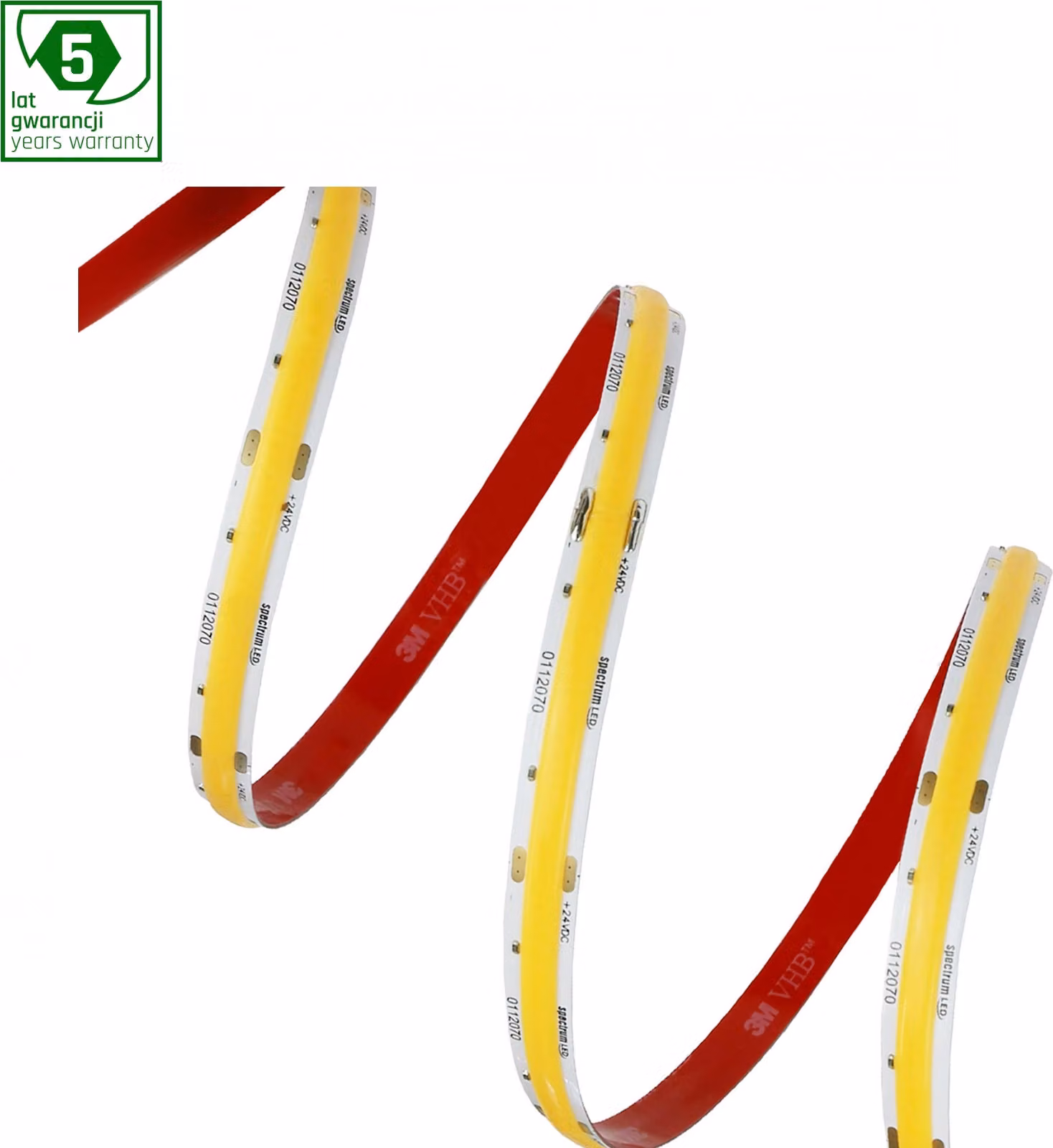 Striscia LED Spectrum COB 5 metri IP20 55W 24V 4800 lm Ra>90 bianco caldo 3000K 120°