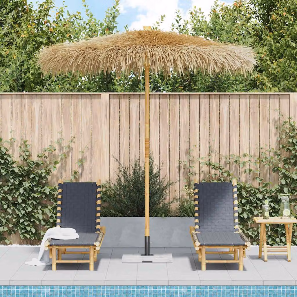 Maison Exclusive - Ombrellone da giardino in bambù con copertura in foglie di banana, 270 cm