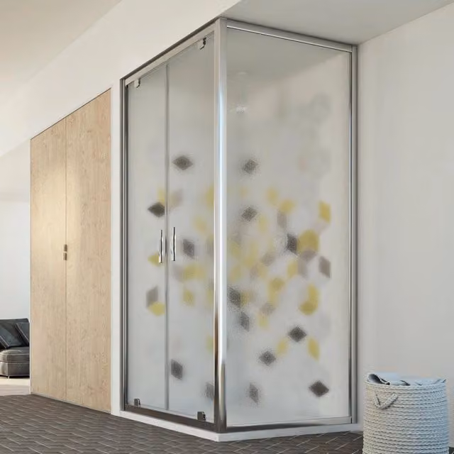 Box Doccia 90x80 AP. 80 CM H198 stampato C mod. Cristal Duo 2 Ante