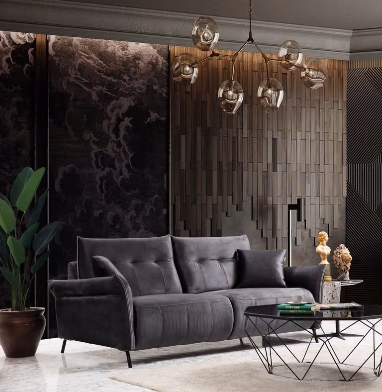 Dreisitzer Sofa Luxus Modern Wohnzimmer PolsterTextil Möbel Couch