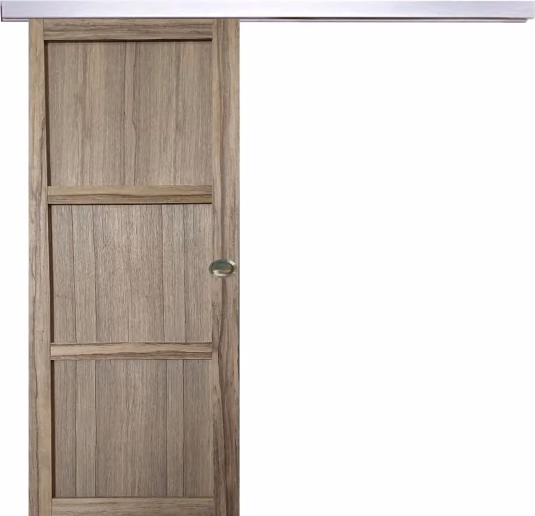 Porta scorrevole Frake a 3 ante H204 x L83 cm, binario in alluminio, gusci GD MENUISERIES