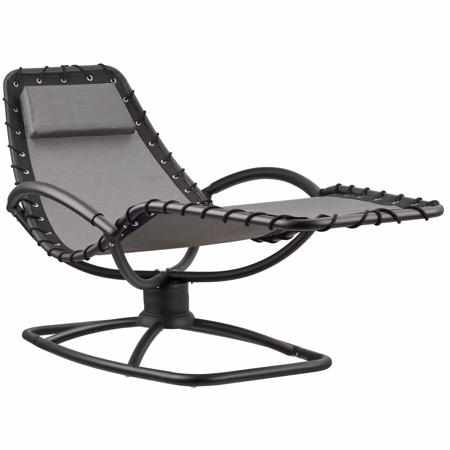 Set di 2 lettini prendisole TecTake GmbH in textilene grigio con struttura in acciaio verniciato, ergonomici e dotati di poggiatesta regolabile e braccioli – 3
