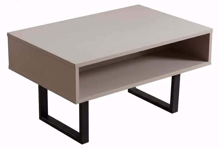 Tavolino rettangolare beige, in legno, per ufficio o studio, design moderno