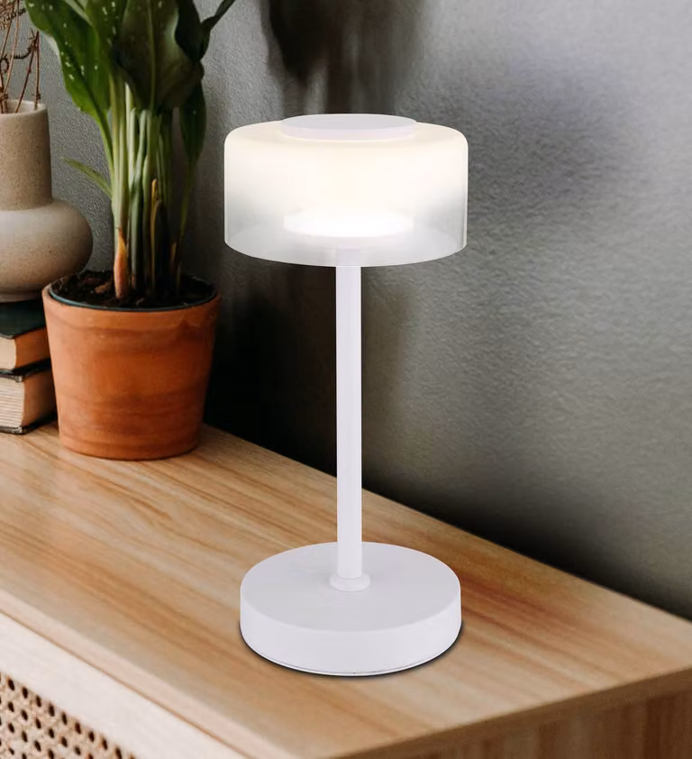 Globo Lampada da tavolo a LED Belinda, Bianco / Opale, Soggiorno / Sala da pranzo, Vetro, Lampada da tavolo LED