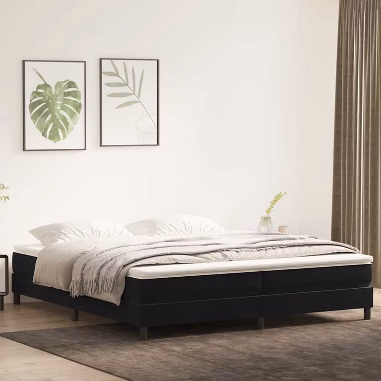 Maison Exclusive - Letto a Molle senza Materasso Nero 200x220 cm in Velluto