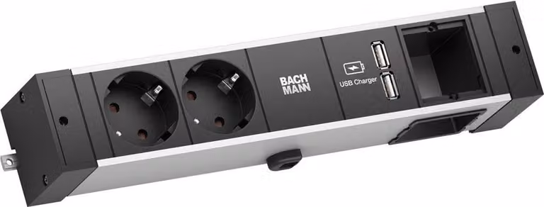 BACHMANN DESK RAIL 2x contatto di terra 1x caricatore USB 1x ABD