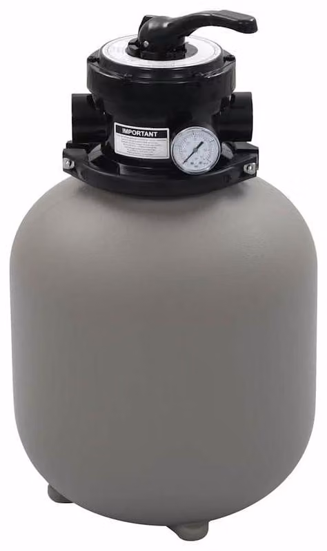 Valvola a tre vie per filtro a sabbia, adatta per piscine fuori terra, realizzata in materiale PE e con un diametro di 350 mm