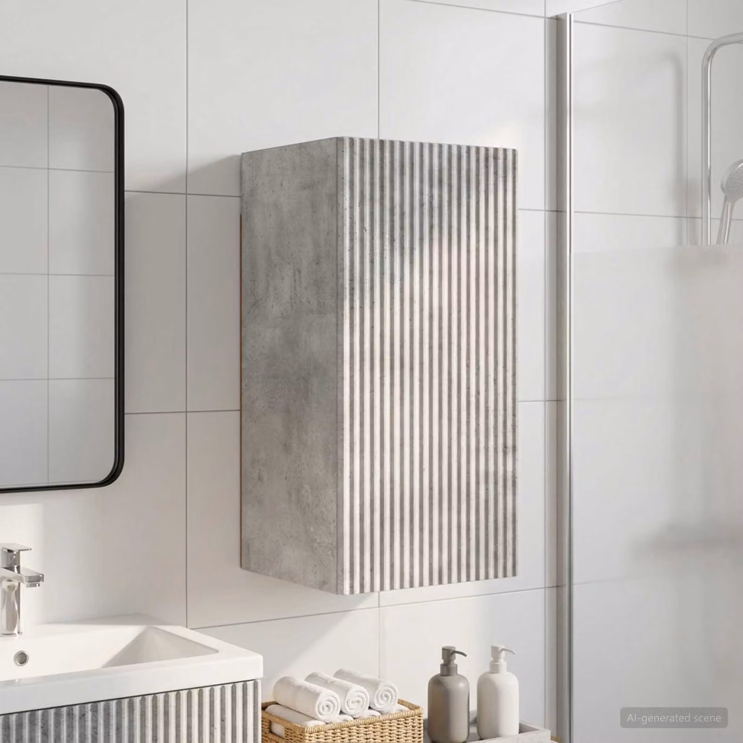 Armadio da bagno a muro vidaXL ARNHEM Grigio, L 30 cm x P 31 cm x H 59 cm