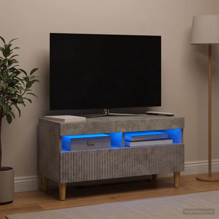 Mobile TV LED vidaXL ARNHEM Grigio, L 81 cm x P 35 cm x H 43 cm