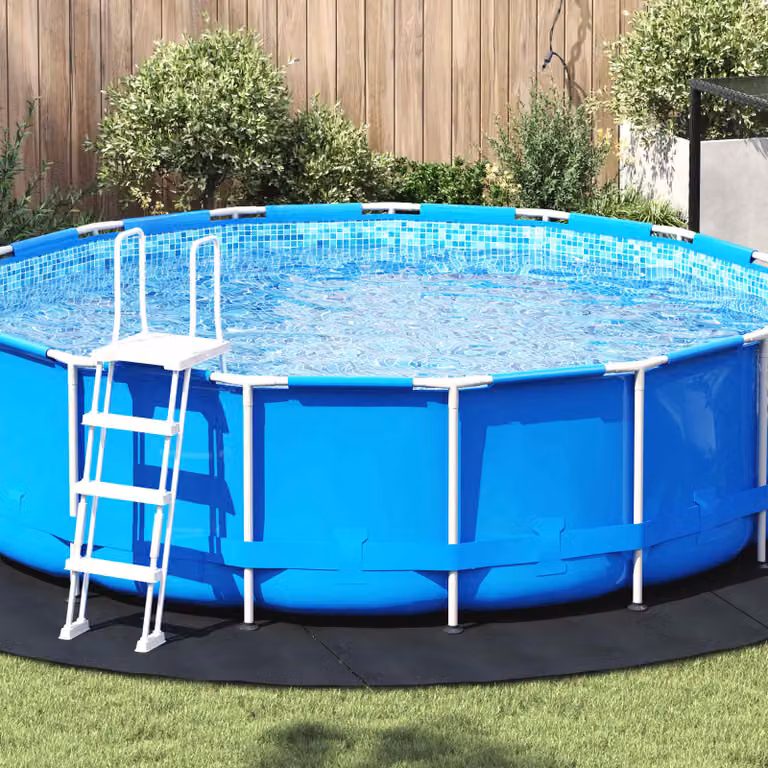 Telo per fondo piscina rotondo vidaXL, colore nero, Ø 396 cm