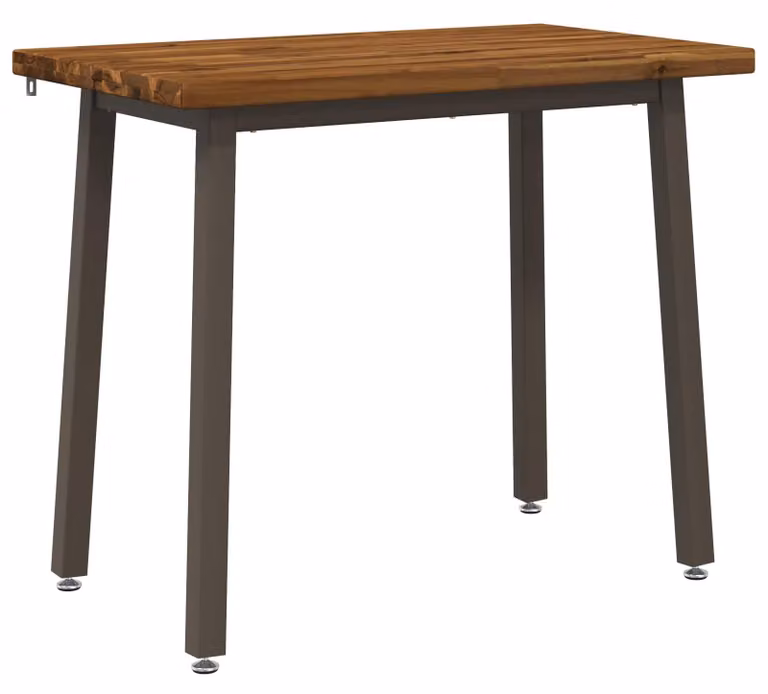 90 x 55 x 75 cm. Mobile in legno massello di acacia, finitura naturale e color caffè, angoli retti
