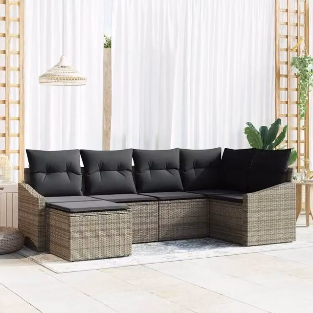 Set da Pranzo per Giardino 6 pz Grigio 3355458