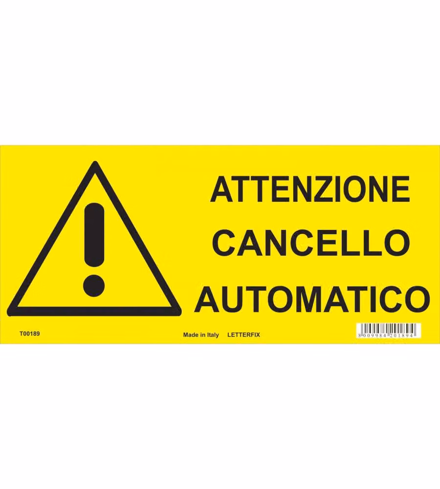 ROSH Targa di Sicurezza Gialla Attenzione Cancello Automatico 31x14 cm