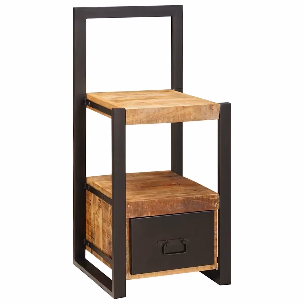 Appendiabiti moderno in legno di mango e metallo marrone e nero L/P/H: 40 x 40 x 90 cm – 2